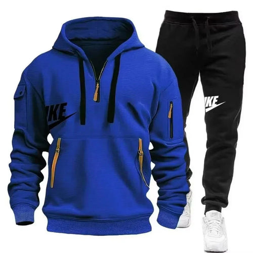 2025 New men's autumn and winter suit zipper hoodie + trousers suit