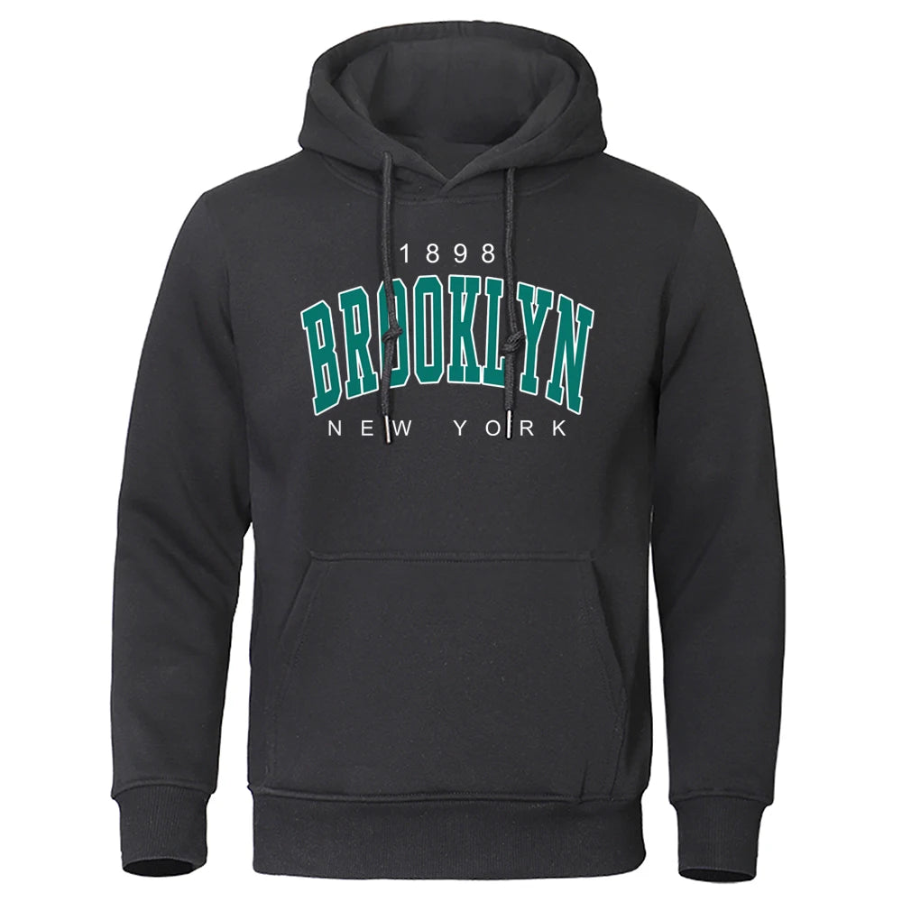 1898 Brooklyn New York Printed Mens Hoody Creativity Crewneck Clothing