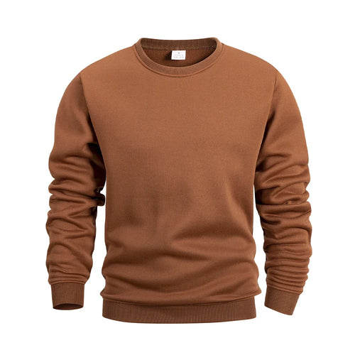 Men's Crew Neck Hoodies Autumn Winter Fleece Warm Casual Loose