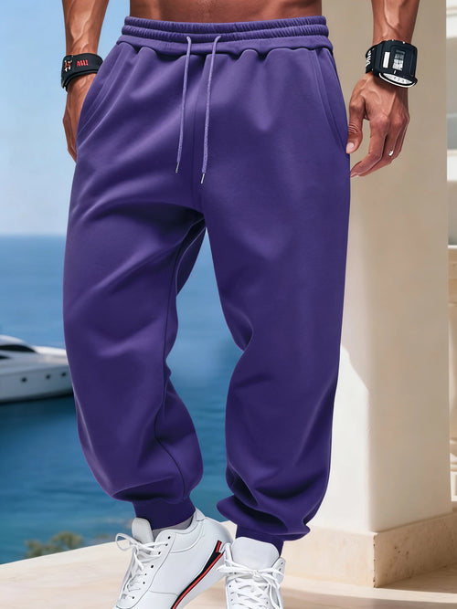 Man Autumn Fleece Sportpants Drawstring Casual Long Pants Comfortable
