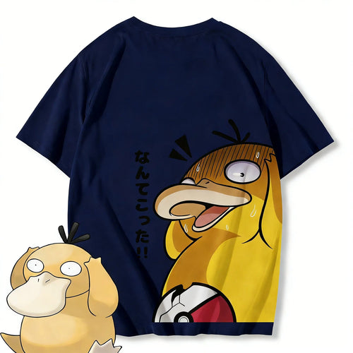 Pokemon Psyduck Anime T Shirt Men Women Casual Cotton Short Sleeve Tee