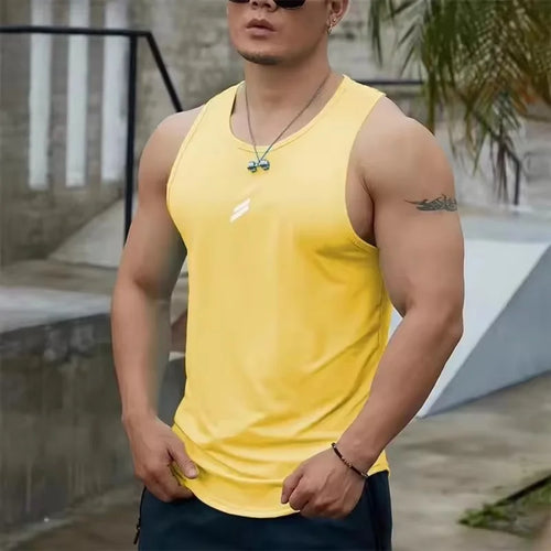 2025 Summer Men's tank top Casual Round Neck Mesh Undershirt Shirt