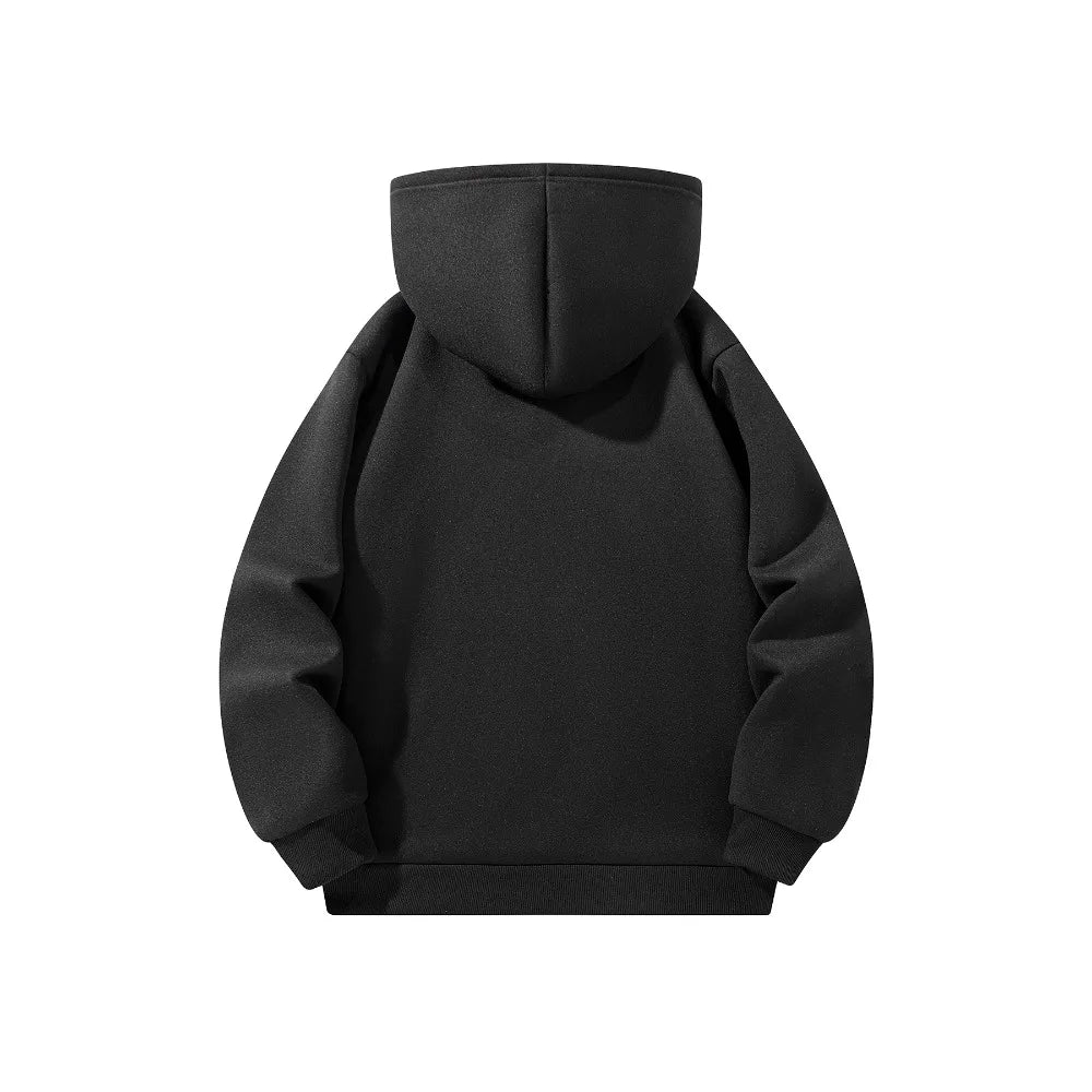 Men's Half Zipper Hooded Hoodies New Solid Color Long Sleeve