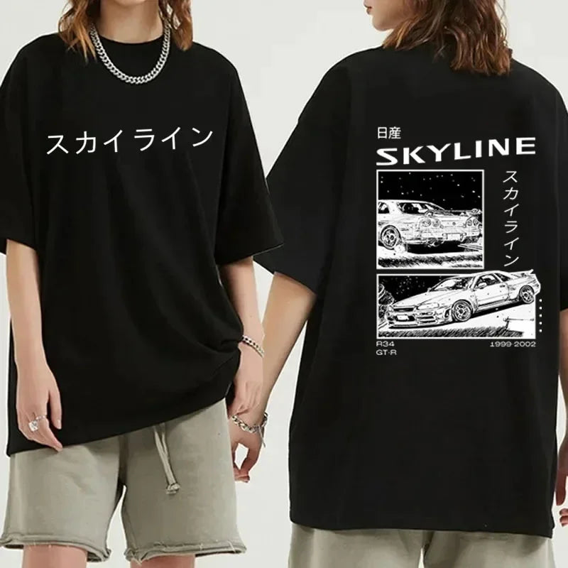 2024 Fashion Cotton T-Shirt Drift Japan Anime AE86 Inifirst D Summer