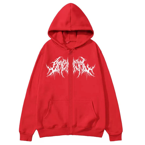 Y2K Zip-Up hoodie, men, clothes with graphic prints, hip hop style,