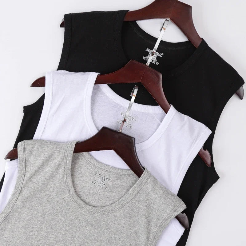 Four Seasons Slim Men's Pure Cotton Vest Simple Fashion Sports Vest