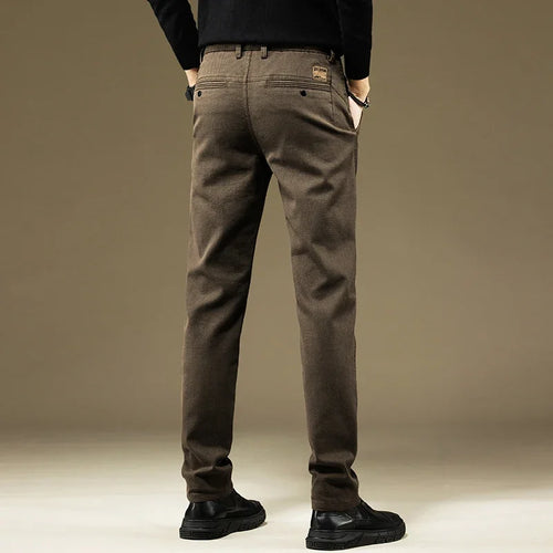 KUBRO Men's Pants Casual Cotton Solid Color Spring Autumn Straight