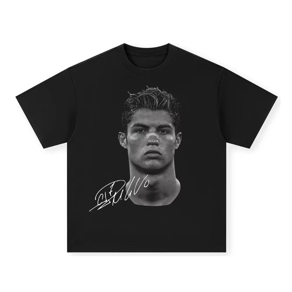 Men T-thirts Cristiano Ronaldo Pure Cotton American-style Streets Both