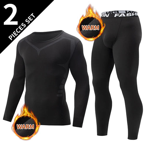 2-piece men's tight warm long-sleeved trousers suit for autumn and