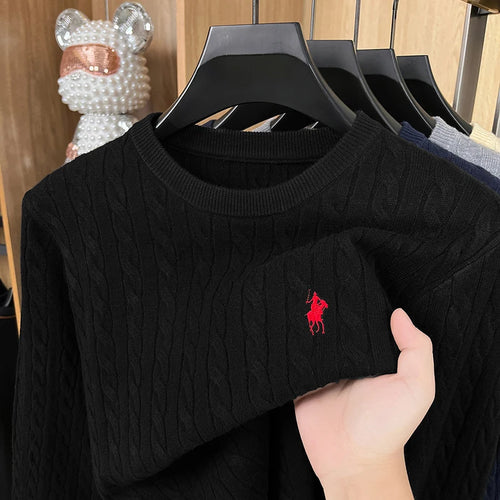 Luxury pony embroidery designer brand sweater men's new fashion unique