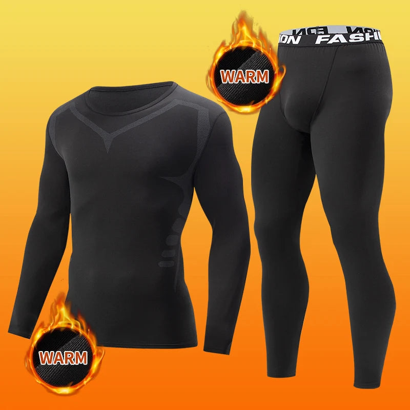 2-piece men's tight warm long-sleeved trousers suit for autumn and