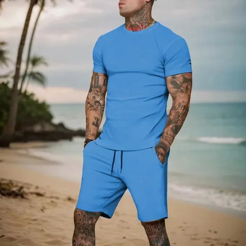 Fashionable and casual summer outdoor sports suit men's breathable