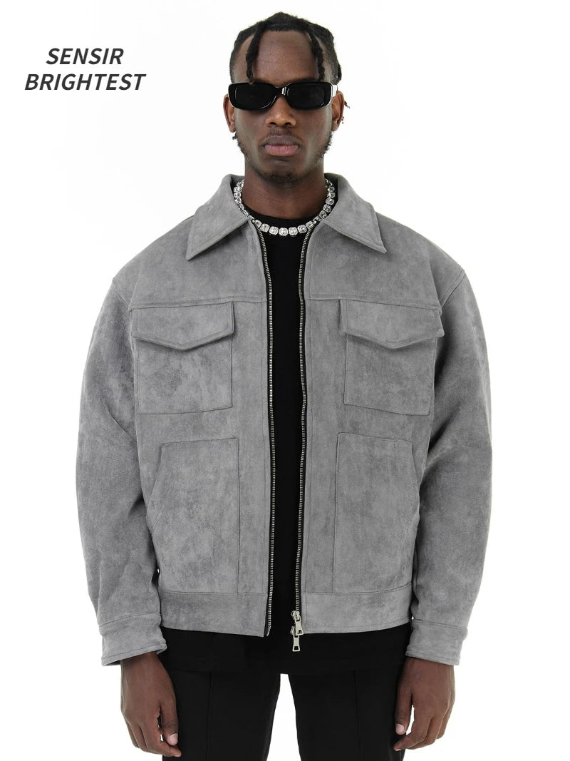 Autumn Jackets Oversize Casual Clothes High Street Pockets Laper