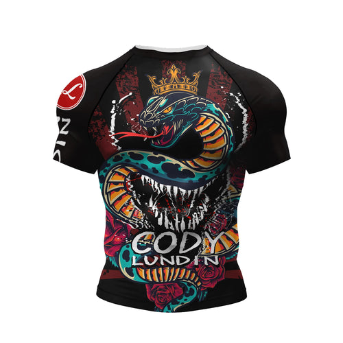 Cody Lundin Short Sleeve Pink Mens Jiu Jitsu BJJ No Gi Rash Guard
