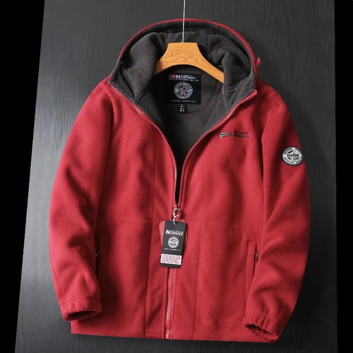 2024 Brand Winter Fleece Jacket Men's Casual Thickened Wool Jacket