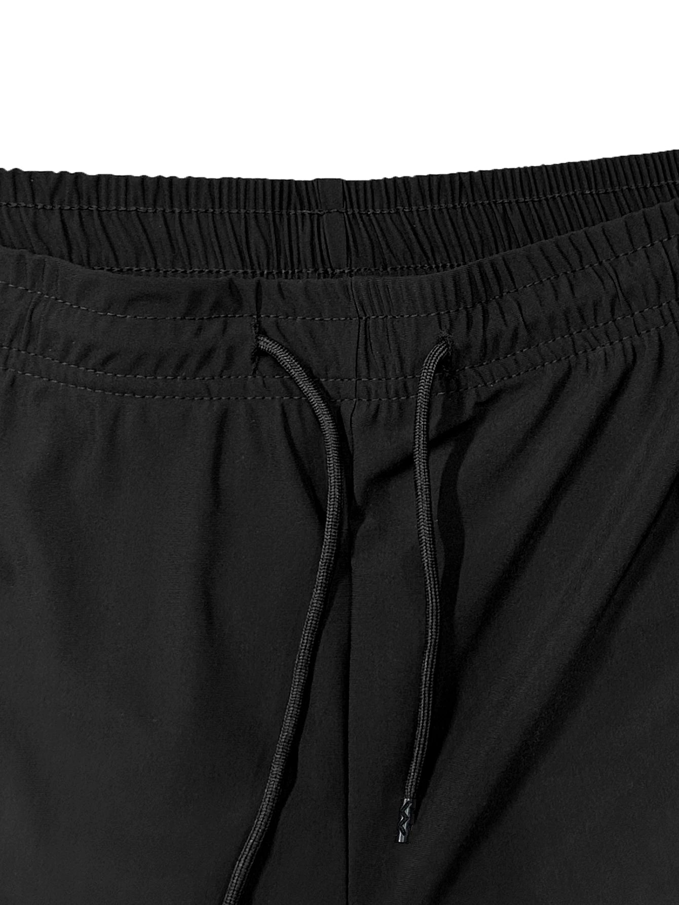 Men's solid color shorts, with zipper pockets, casual elastic