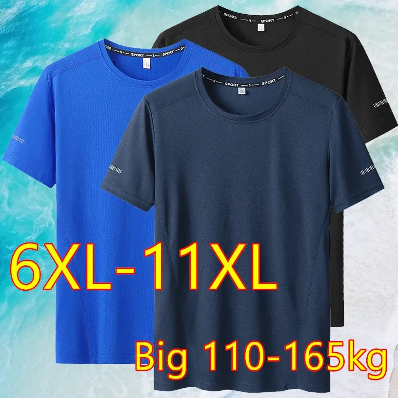 T-shirt Big Size 9XL for Men Quick Drying T-shirt for Men Round Neck