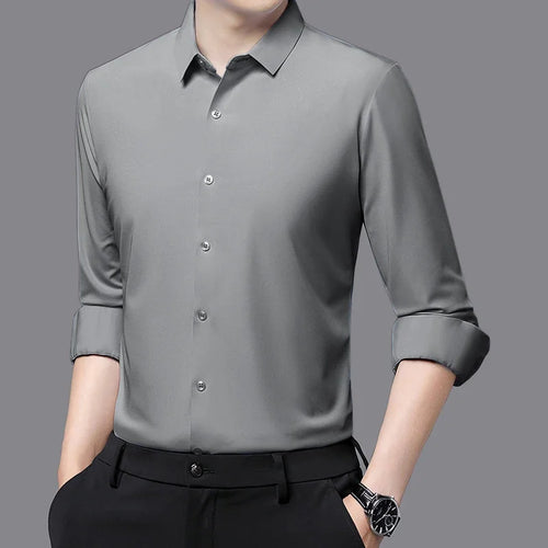 Premium Men's Ultra-Stretch Shirt - High-Quality Silky Business Formal