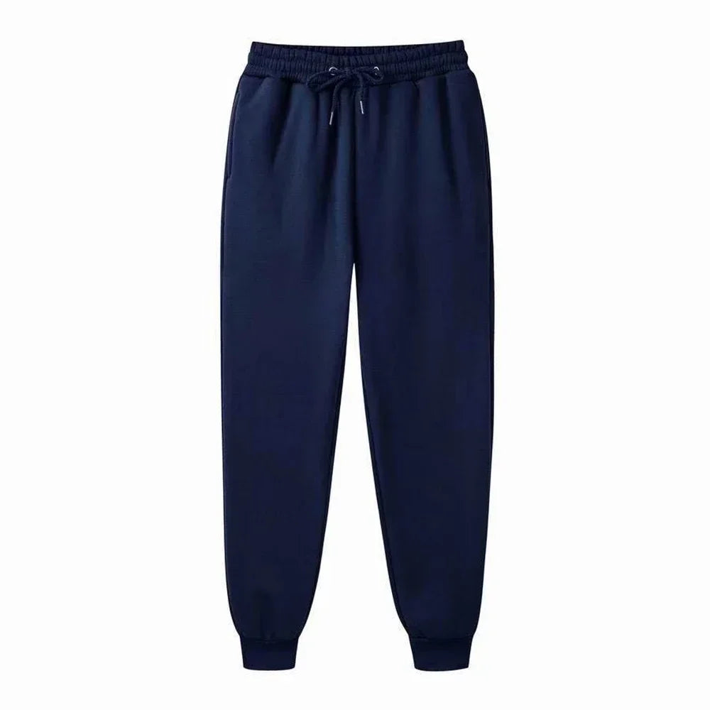 Men's Casual Sweatpants Fleece Sports Pants Unisex Fashion Solid Loose