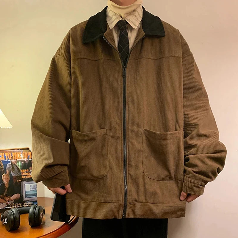American Style Vintage 2025 Men Bomber Jacket Windbreakers Zipper