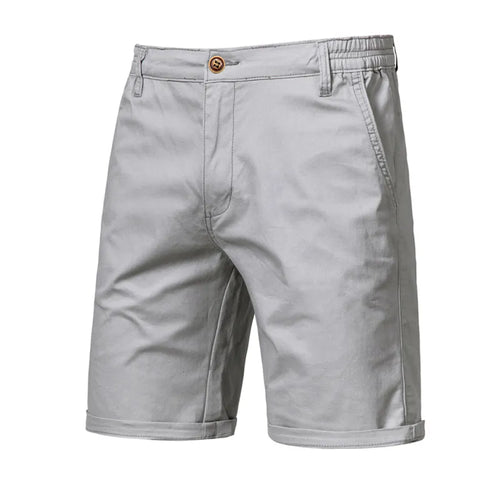 2021 New Summer 100% Cotton Solid Shorts Men High Quality Casual