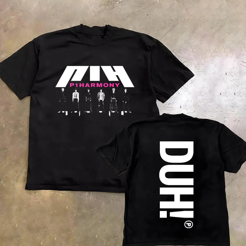 Summer Men P1Harmony 2025 DUH Same T-shirt Kpop Print Summer Short