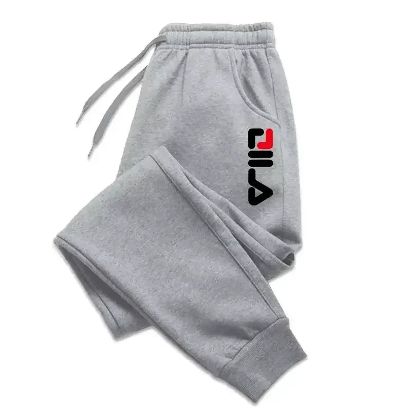 Autumn Winter Men's Joggers Drawstring Casual Pants Fleece Sweatpants