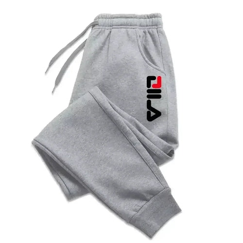 Autumn Winter Men's Joggers Drawstring Casual Pants Fleece Sweatpants