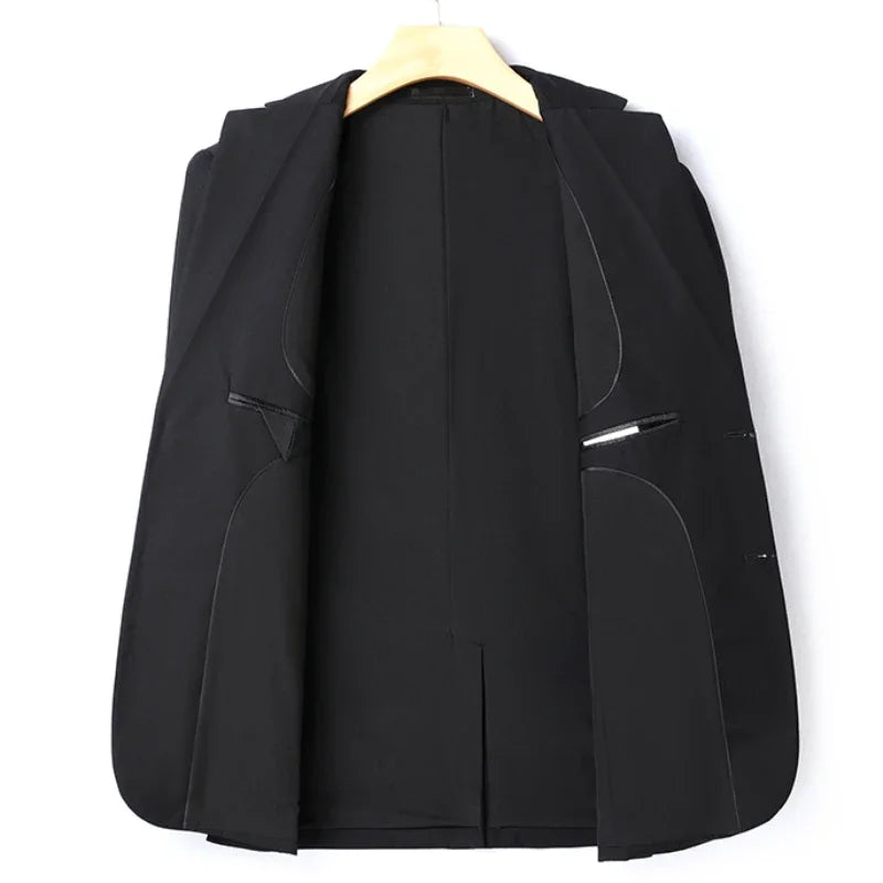 8XL Suit (Blazer+pants) Fashion Business Gentleman Italian Style Slim