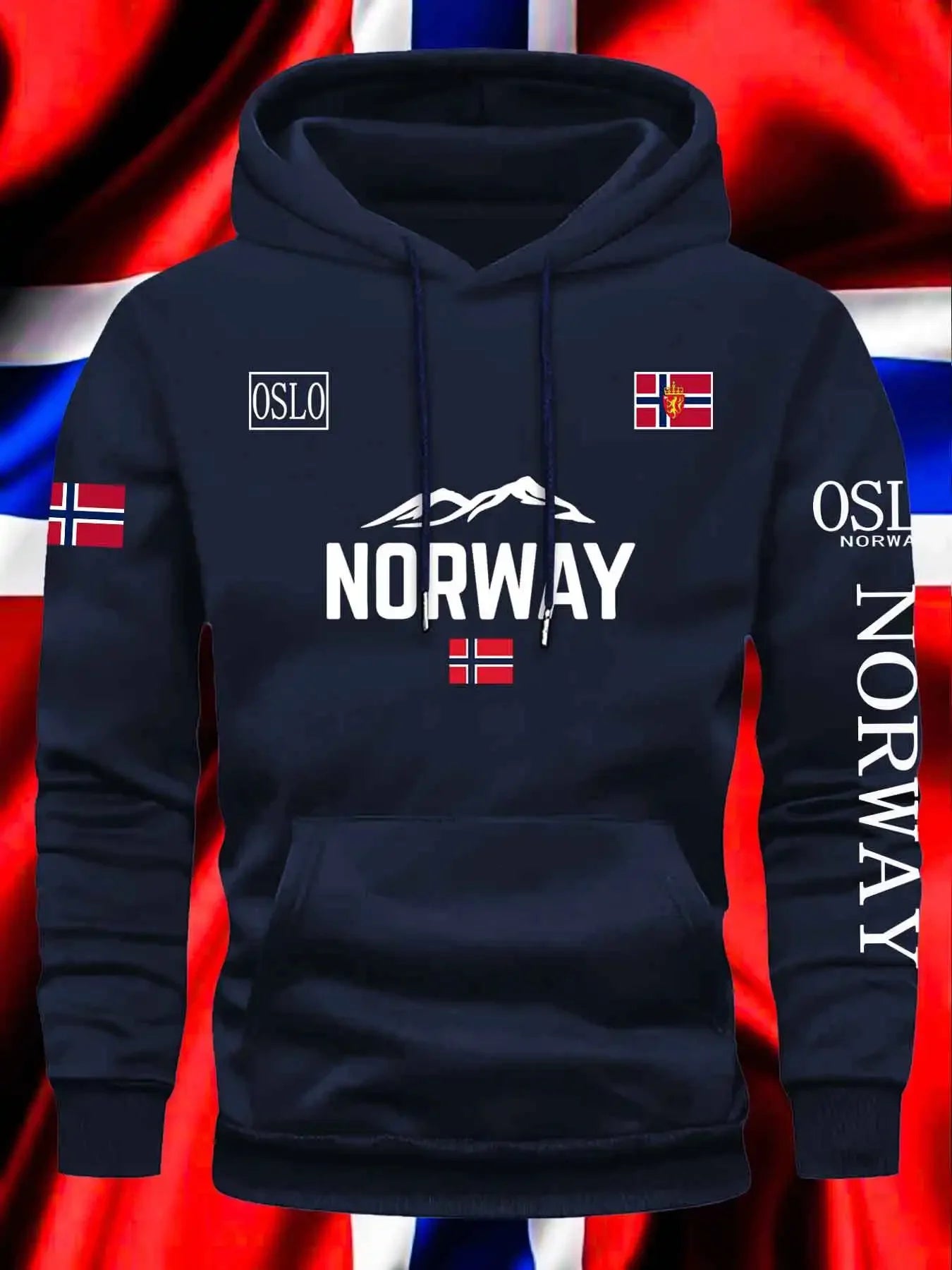 Norwegian Print Best-selling New Men Women Hooded Sweatshirt Autumn
