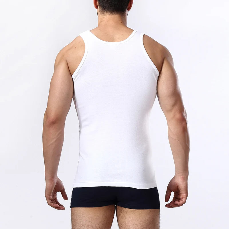 3/1 piece men's pure cotton vest fitness training jacket Four seasons