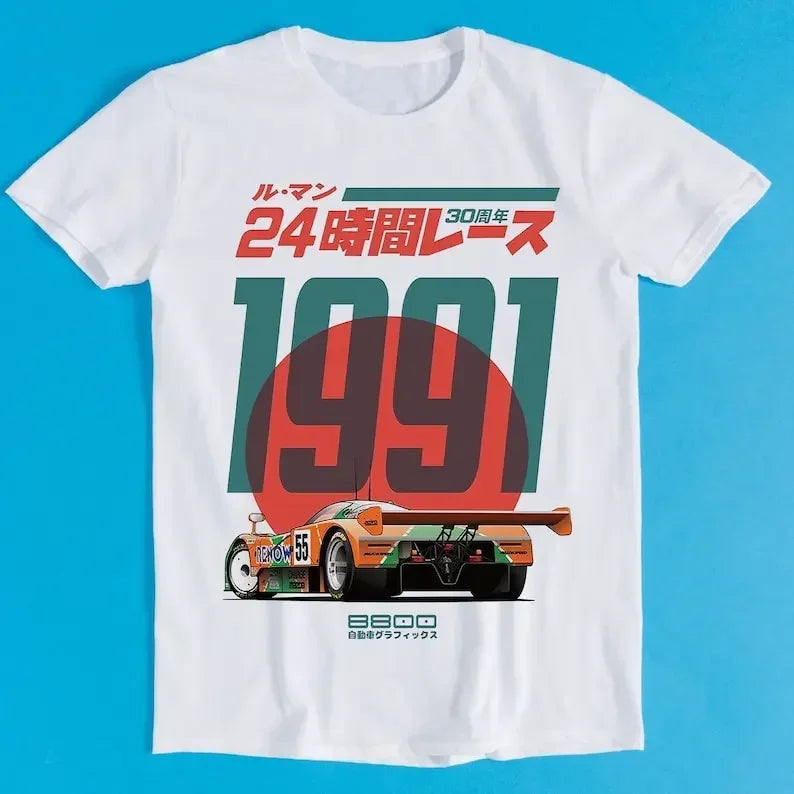 Japanese 787B Anniversary 30th Le Mans Retro Funny Art Drawing Gamer