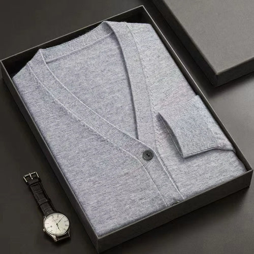 New Mens Cardigan Sweatercoat V-Neck Long Sleeve Button Down Knitted
