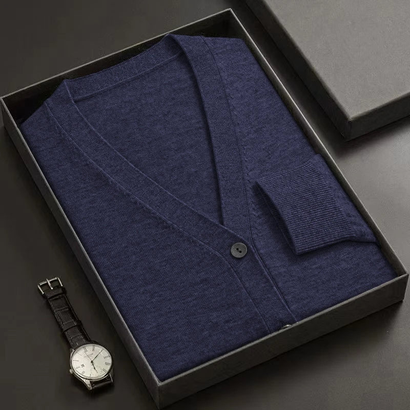 New Mens Cardigan Sweatercoat V-Neck Long Sleeve Button Down Knitted