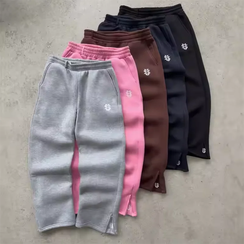 Streetwear Hoodie Sets Mens Y2K Straight Sweatpants Fashion Embroidery