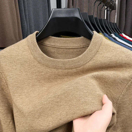 2025 New Men's Casual Sweater Round Neck Long Sleeve Knitted Sweater