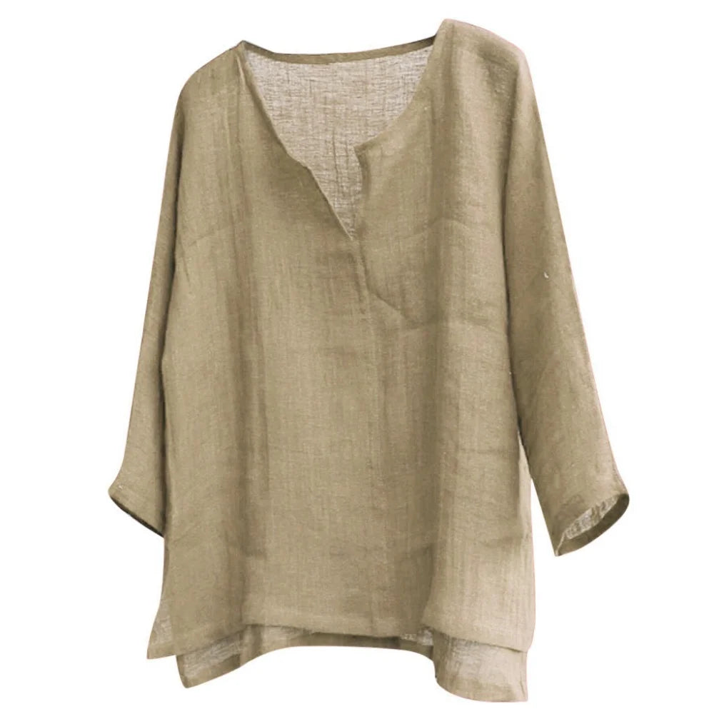 New Men's Summer Spring Long Sleeve Loose Shirt Solid Color Casual