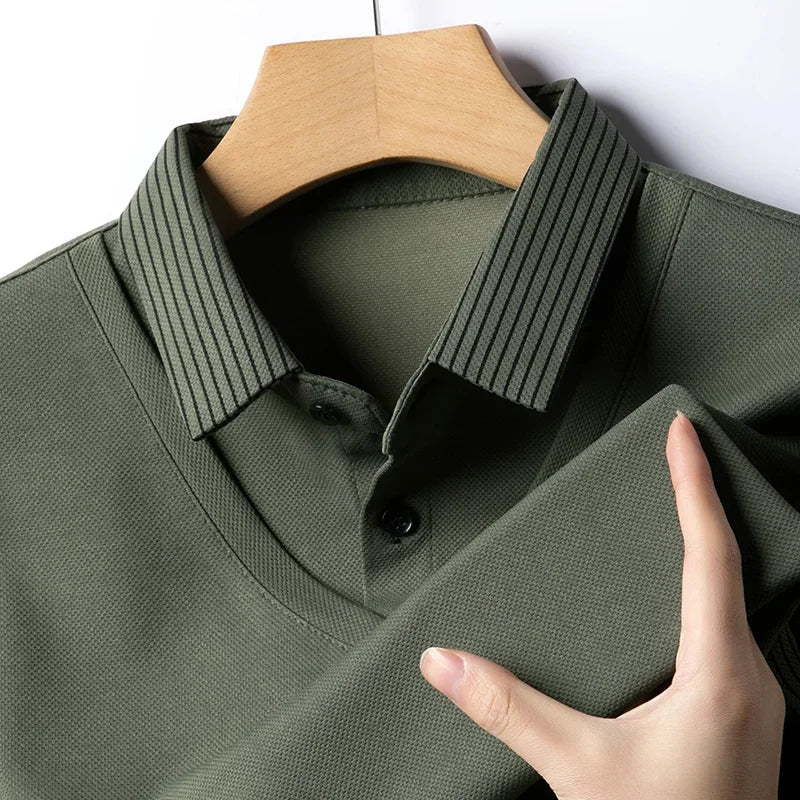 2025 New Men's Casual and Fashionable Long Sleeved Solid Color Fake