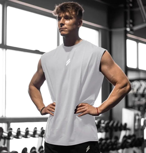 Sleeveless T-shirt Men Quick-drying Fitness Bodybuilding Shirt Male