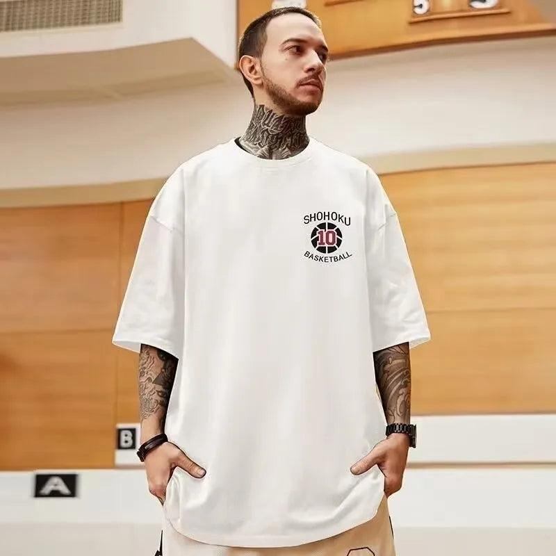 8XL Men Oversize Fashion Loose American Basketball Number ten Print