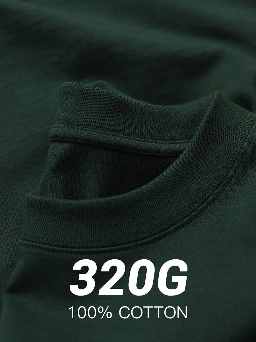 11.29oz 320Grams Heavy Cotton Weight Oversized Loose Men T-shirt Solid