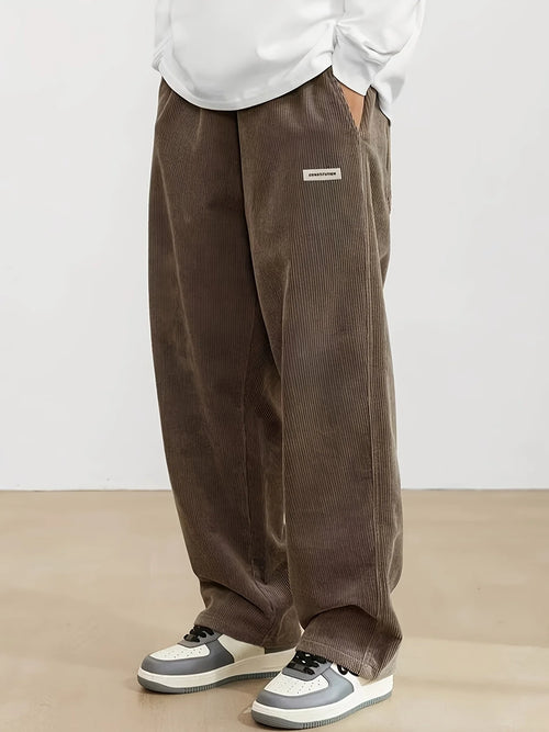 Men's corduroy loose European size hanging multi-functional casual