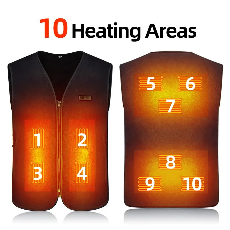 Smart Fleece Heated Vest Men USB Electric Heating Vest Women