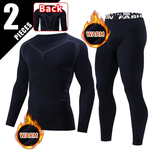 2-piece men's tight warm long-sleeved trousers suit for autumn and
