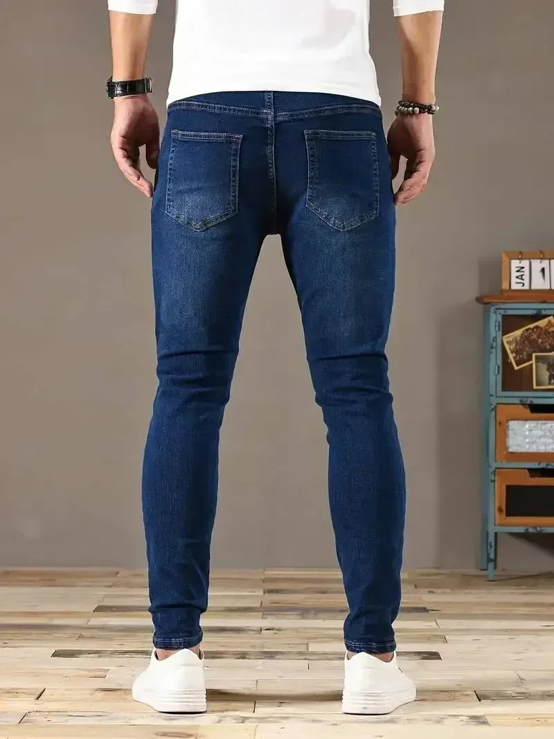 2025 Spring New Mens Slim Fit Classic Skinny Jeans Casual Street Style