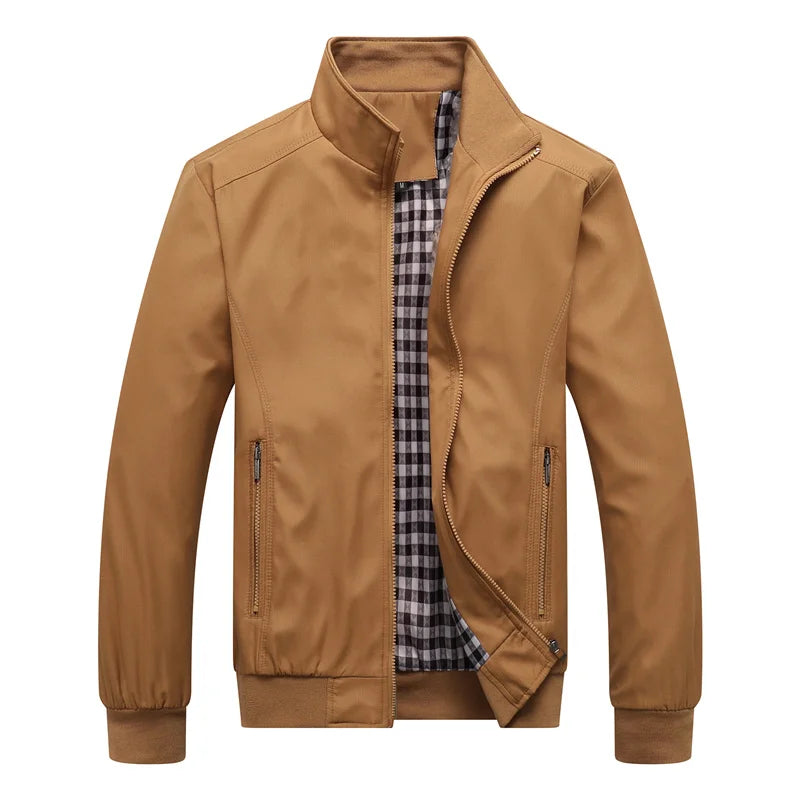 2025 Spring Autumn Casual Solid Fashion Slim Bomber Jacket Men