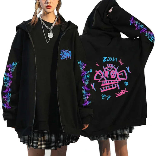 Arcane-Jinx Zipper Hoodie Monkey Graffiti Zip Up Jacket Men Women Game