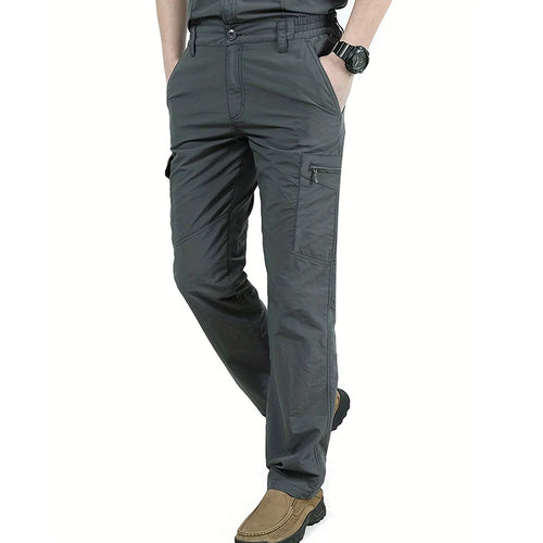 Casual Men Pants Summer Multiple Pockets Cargo Pants Quick Dry Thin