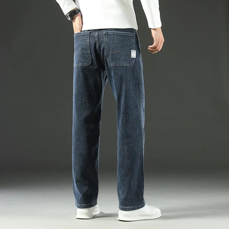 2025 New Spring and Autumn Men's Jeans, Loose, Comfortable, Straight,