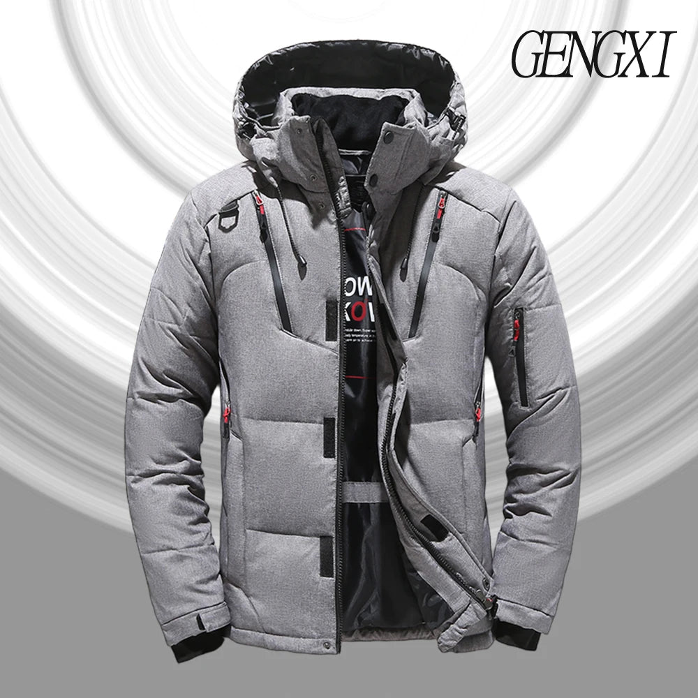 Men's Outdoor Lightweight Warm Detachable Collar Down Jacket Winter